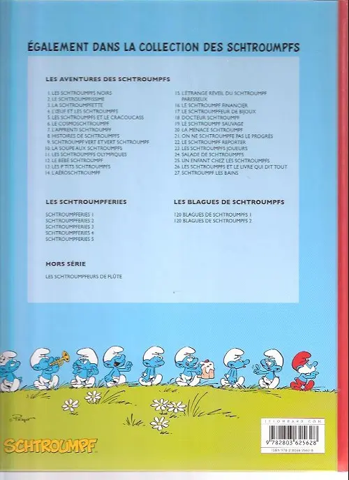 Verso de l'album Les Schtroumpfs Tome 21 On ne schtroumpfe pas le progrès
