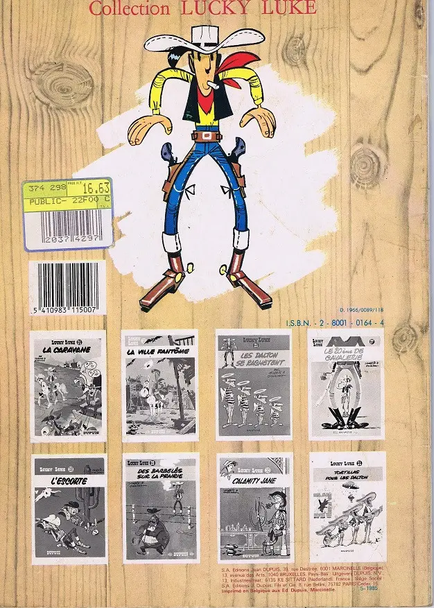 Verso de l'album Lucky Luke Tome 25 La ville fantôme