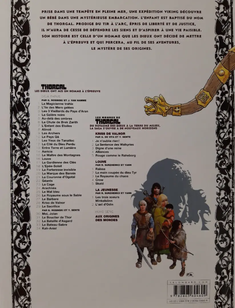 Verso de l'album Thorgal Tome 7 L'Enfant des Étoiles