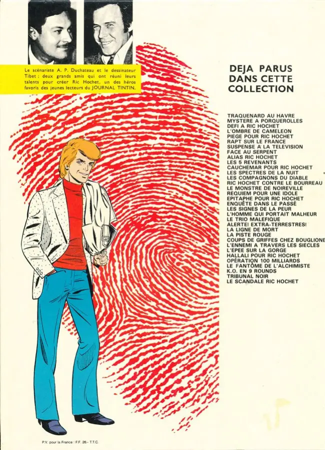 Verso de l'album Ric Hochet Tome 15 Le Monstre de Noireville