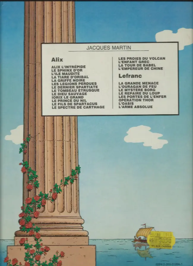 Verso de l'album Alix Tome 7 Le Dernier Spartiate