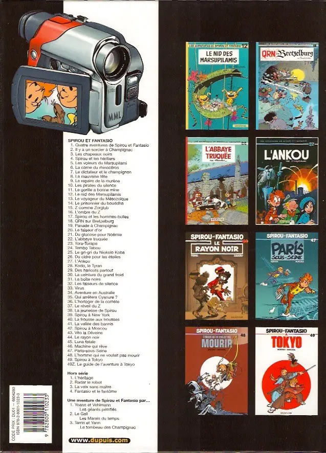 Verso de l'album Spirou et Fantasio Tome 32 Les faiseurs de silence