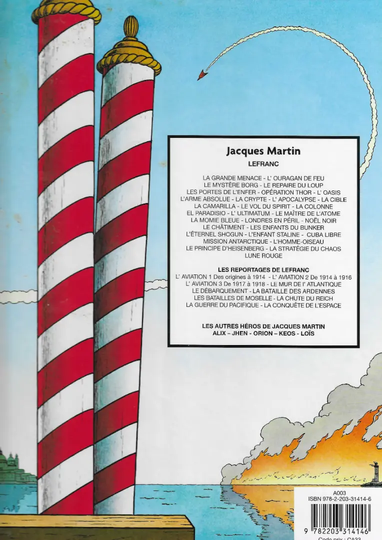 Verso de l'album Lefranc Tome 14 La colonne