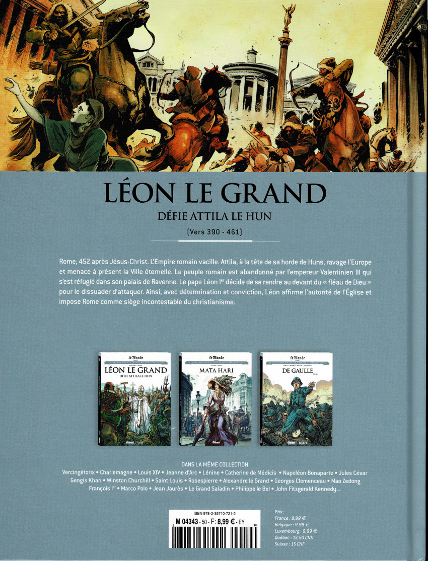 Verso de l'album Les grands personnages de l'Histoire en bandes dessinées Tome 50 Léon Le Grand