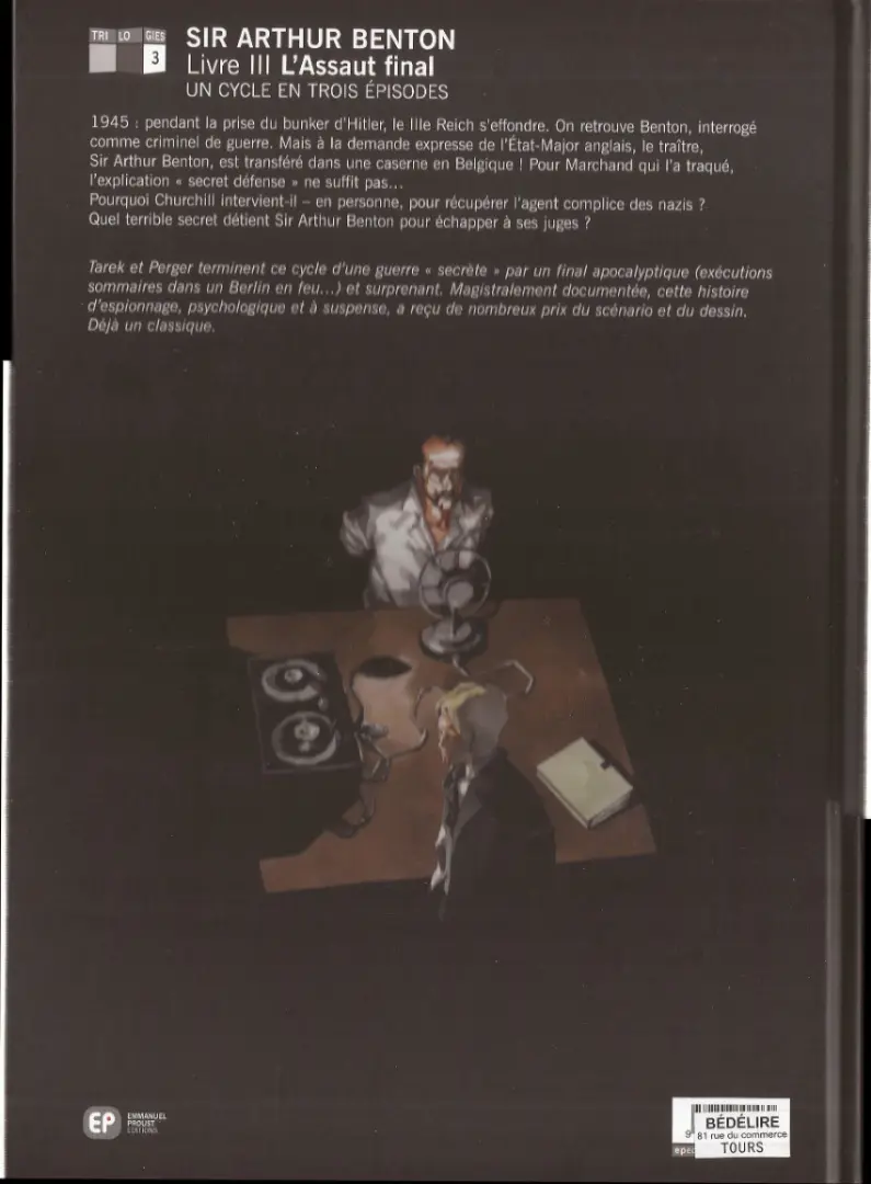 Verso de l'album Sir Arthur Benton Tome 3 L'assaut final