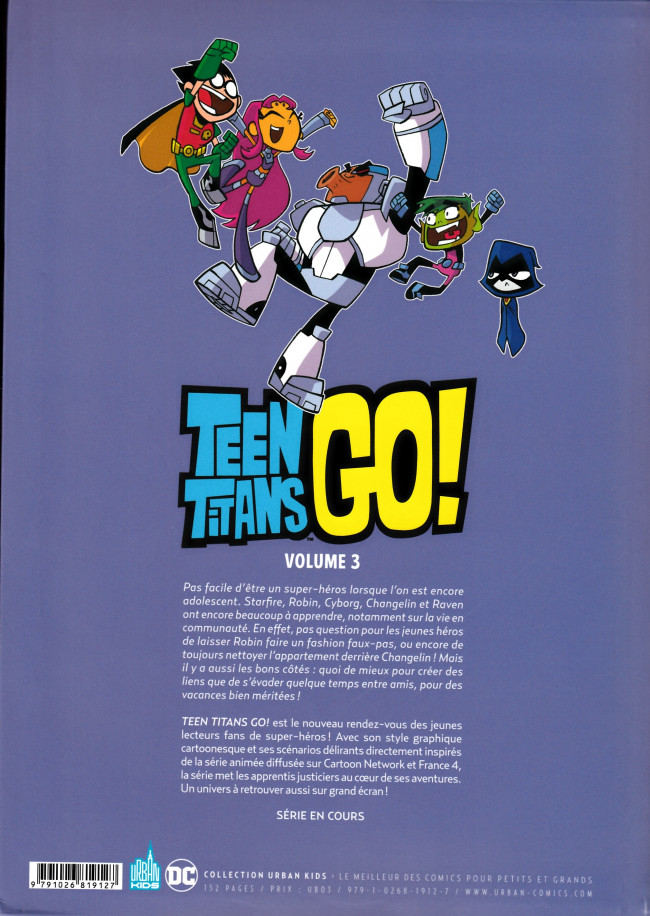 Verso de l'album Teen Titans Go ! Volume 3