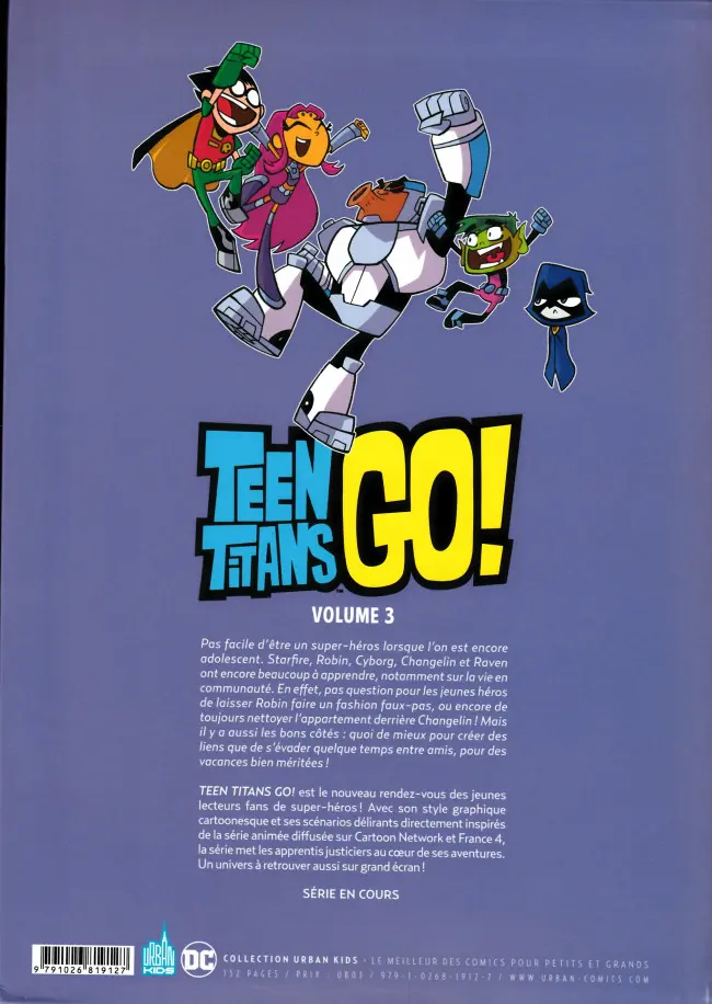 Verso de l'album Teen Titans Go ! Volume 3