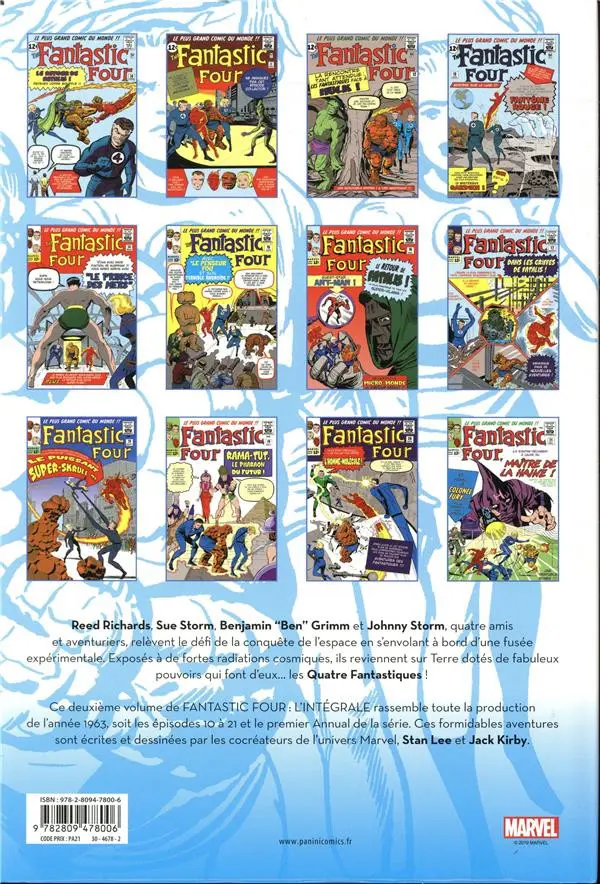 Verso de l'album Fantastic Four - L'intégrale Tome 2 1963