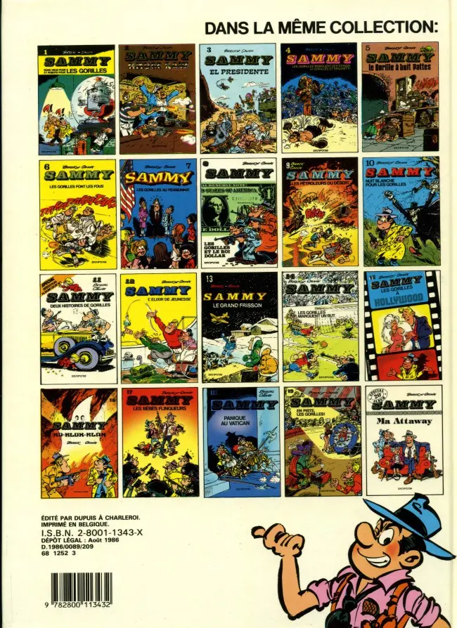 Verso de l'album Sammy Tome 15 Les gorilles à Hollywood