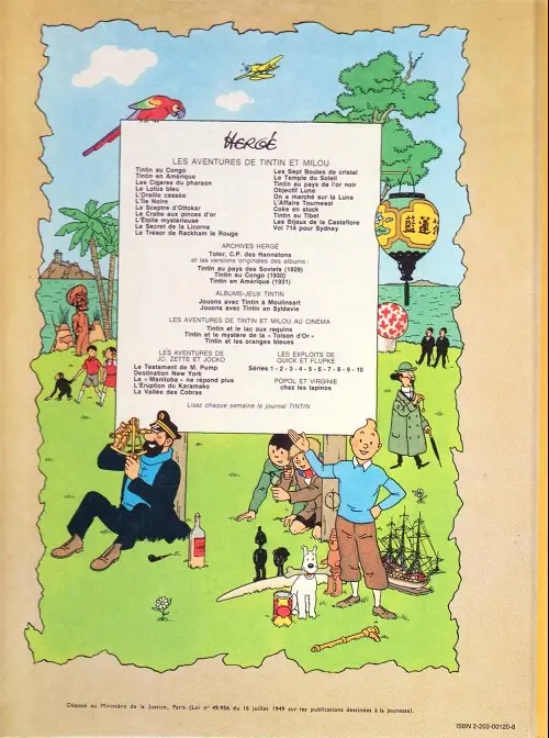 Verso de l'album Tintin Tome 21 Les bijoux de la Castafiore