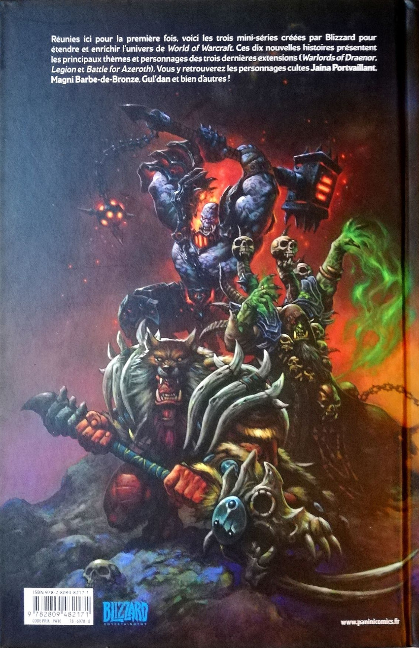 Verso de l'album World of Warcraft - Chroniques de Guerre