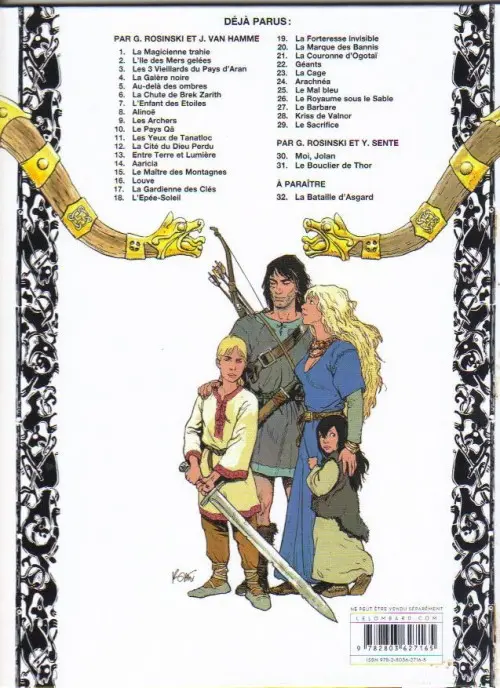Verso de l'album Thorgal Tome 28 Kriss de Valnor