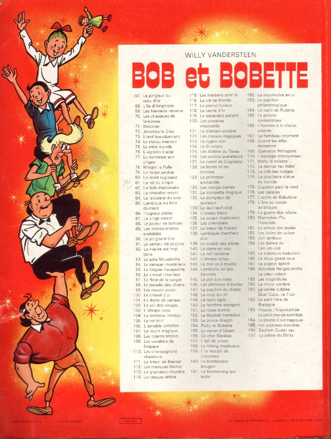 Verso de l'album Bob et Bobette Tome 95 La frégate fracassante