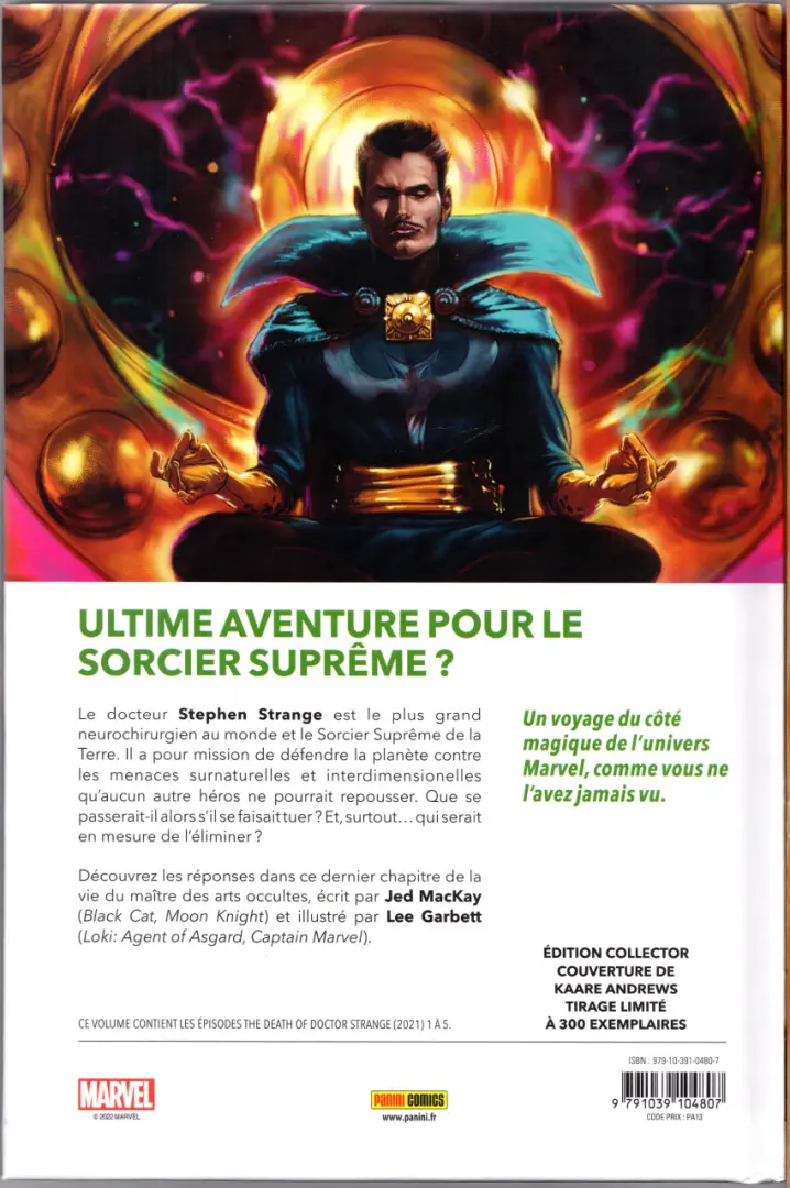 Verso de l'album La mort du Docteur Strange