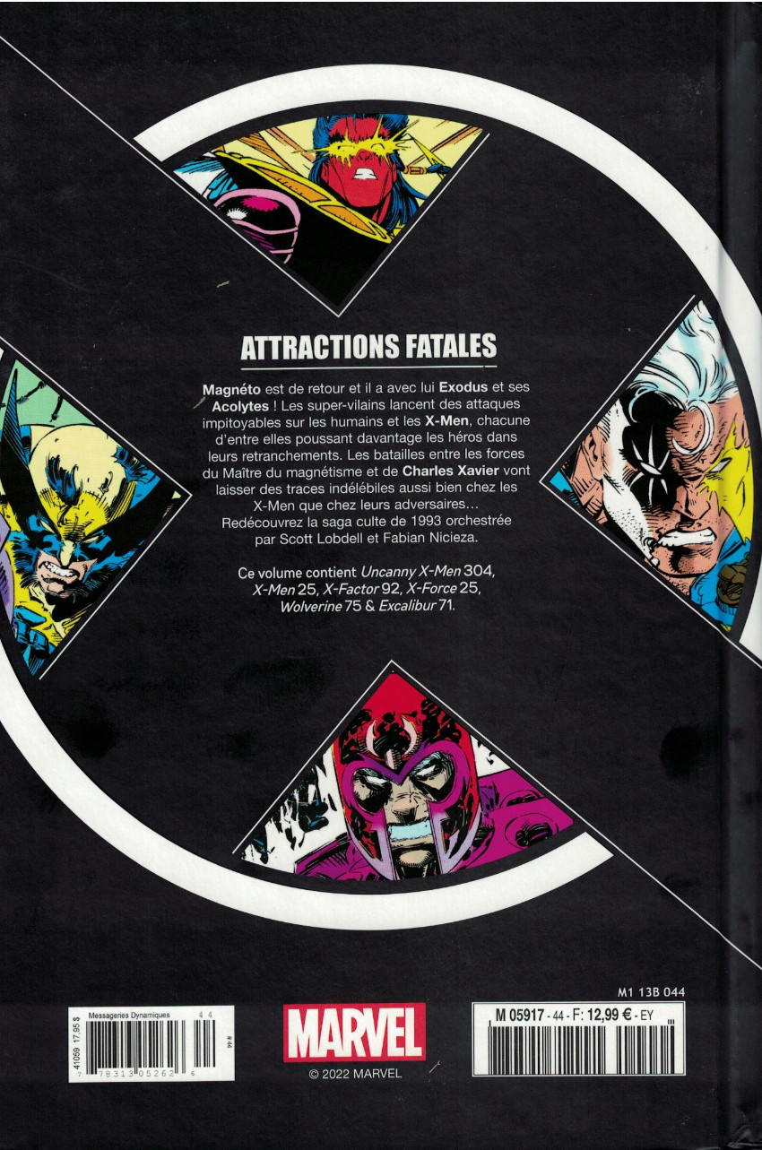 Verso de l'album X-Men - La Collection Mutante Tome 44 Attractions Fatales