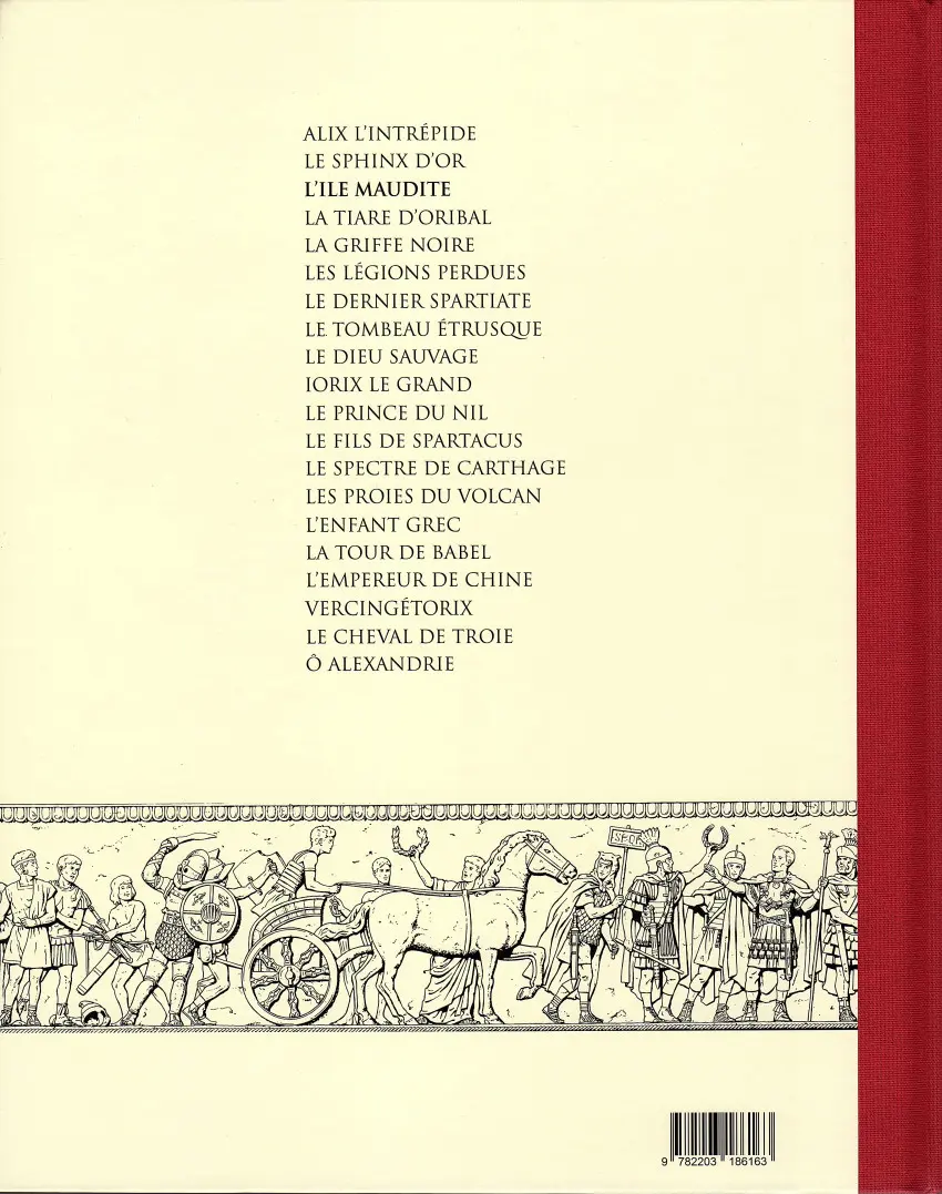 Verso de l'album Alix Tome 3 L'île maudite