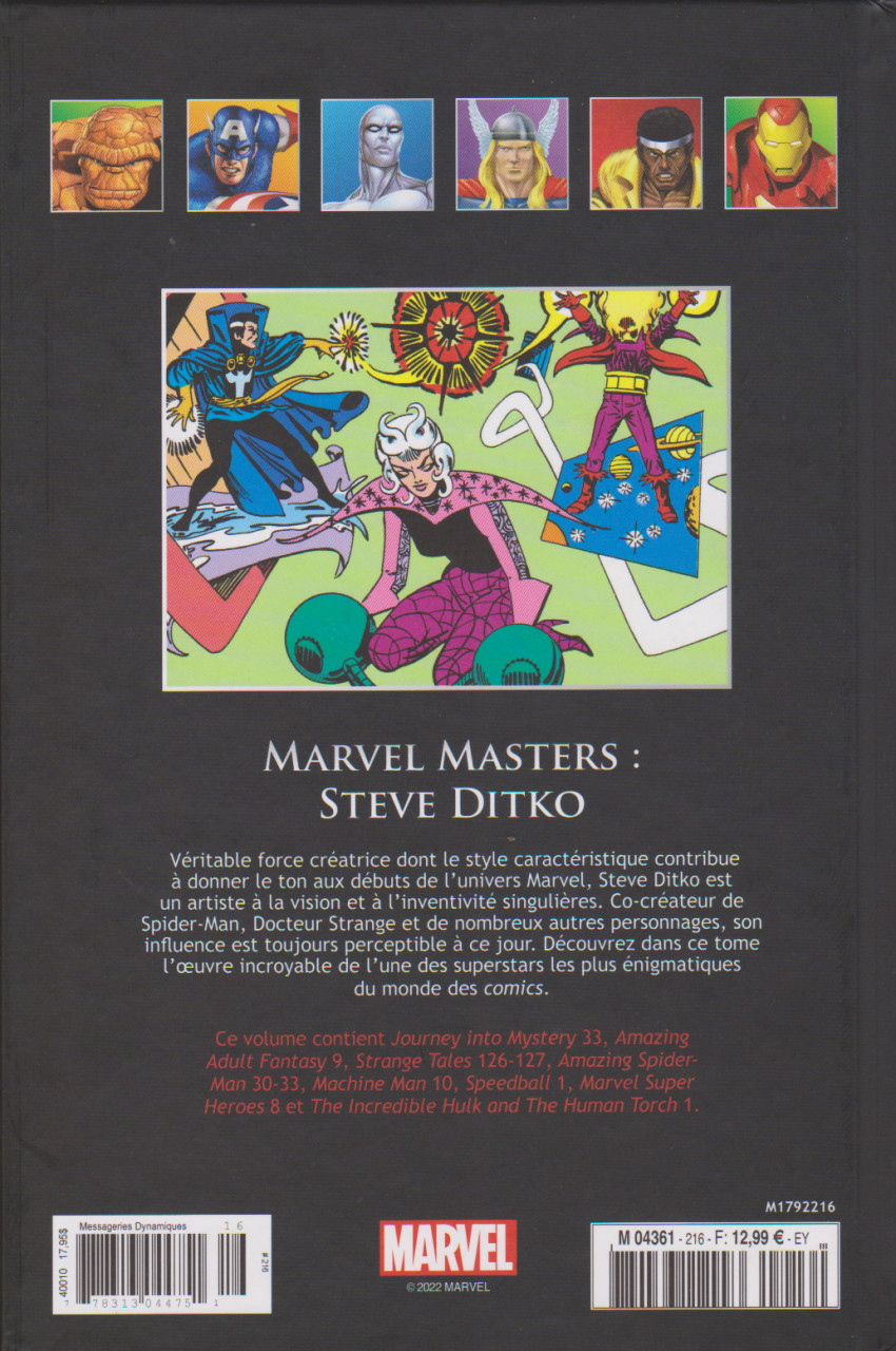 Verso de l'album Marvel Comics - La collection de référence Tome 216 Marvel Masters : Steve Ditko