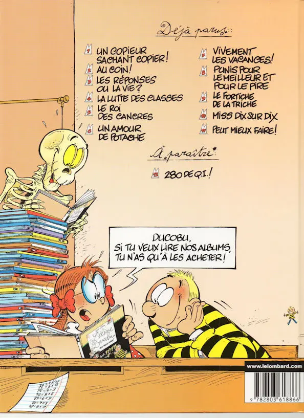 Verso de l'album L'Élève Ducobu Tome 9 Le fortiche de la triche