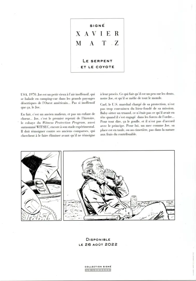 Verso de l'album Le serpent et le coyote