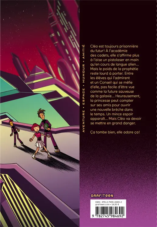 Verso de l'album Cléopâtre, Princesse de l'espace Tome 2 Le voleur et l'épée
