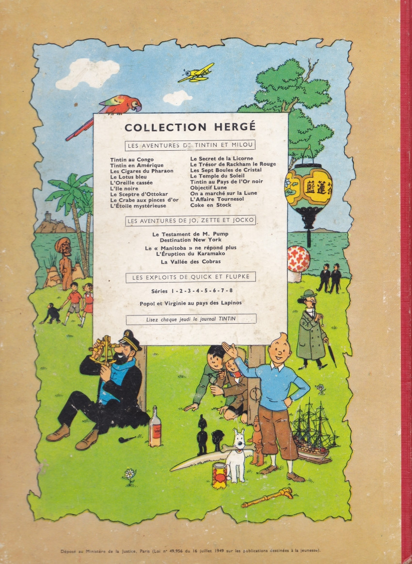 Verso de l'album Tintin Tome 19 Coke en Stock