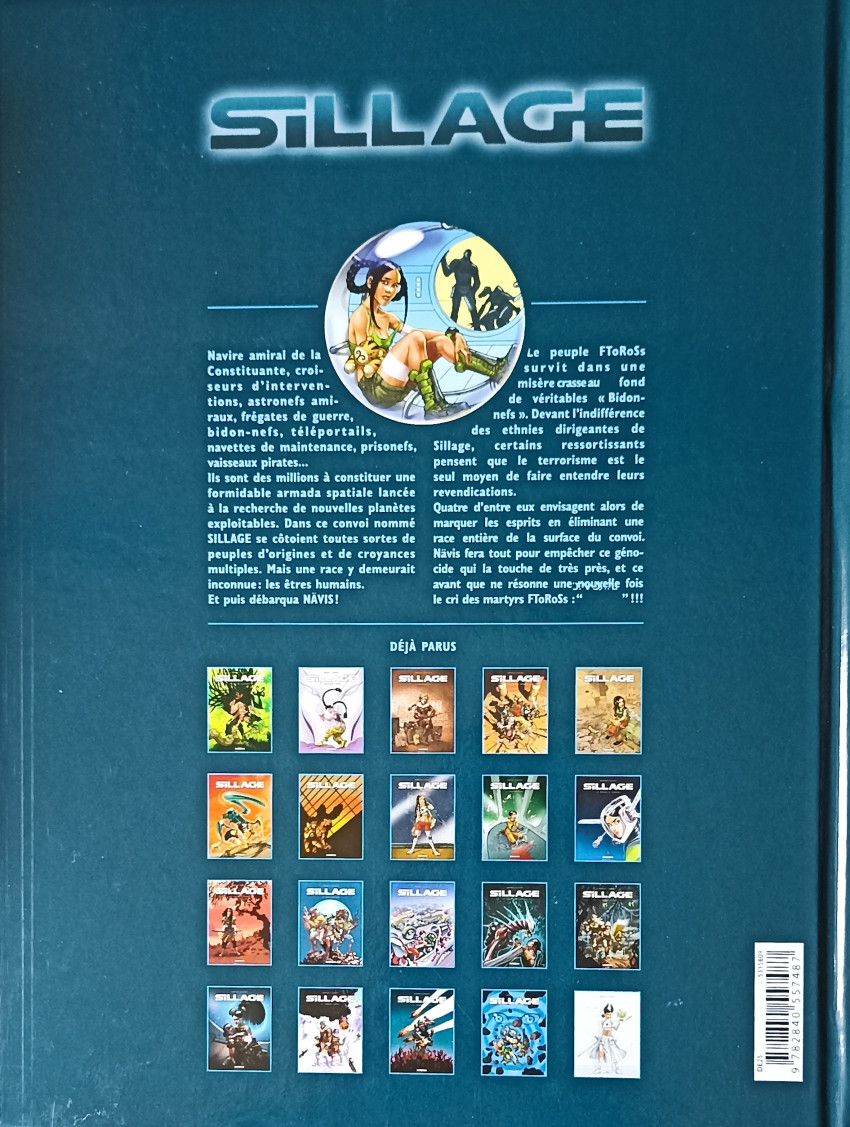 Verso de l'album Sillage Tome 5 'J.VJ,..'\_