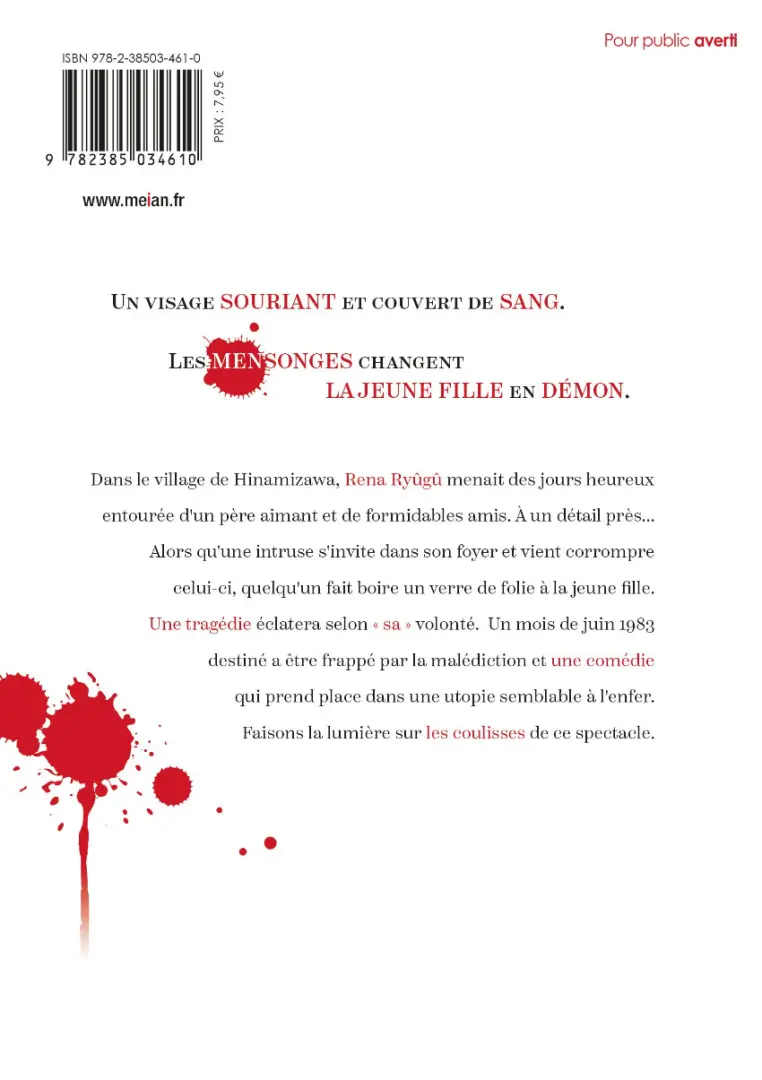 Verso de l'album Higurashi Meguri - Le sanglot des cigales 2