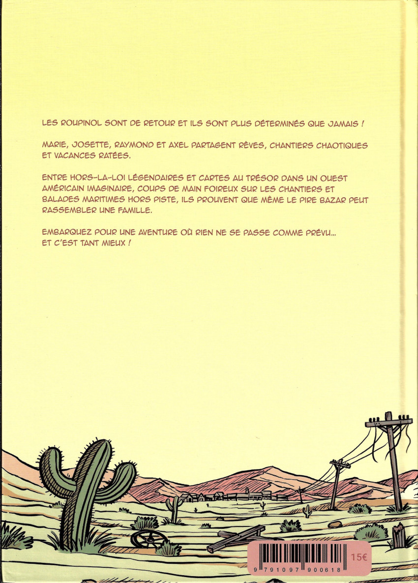 Verso de l'album Les roupinol 2 Tous à l'ouest