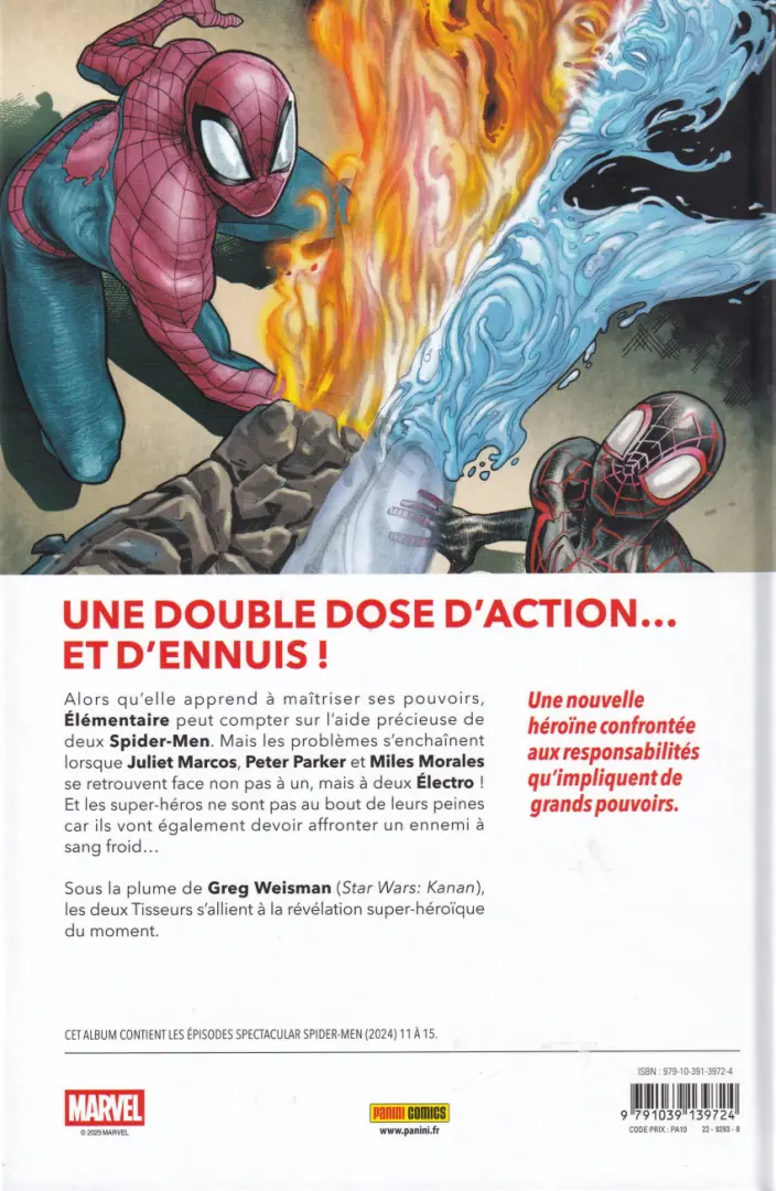 Verso de l'album The spectacular Spider-Men 3 Un amour bien étrange