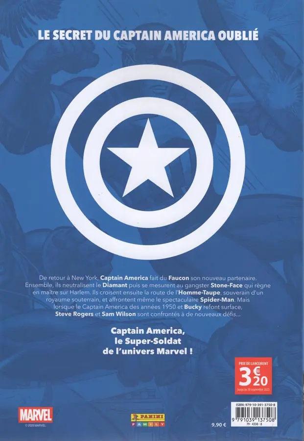 Verso de l'album Captain America - la légende vivante 2 Le destin du Faucon