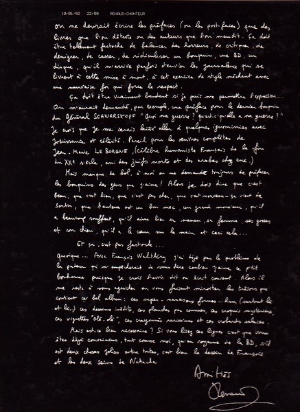 Verso de l'album Demande spéciale - François Walthéry