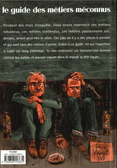 Verso de l'album Le Guide des métiers méconnus