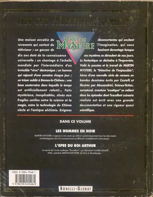 Verso de l'album Martin Mystère Tome 1 Les hommes en noir