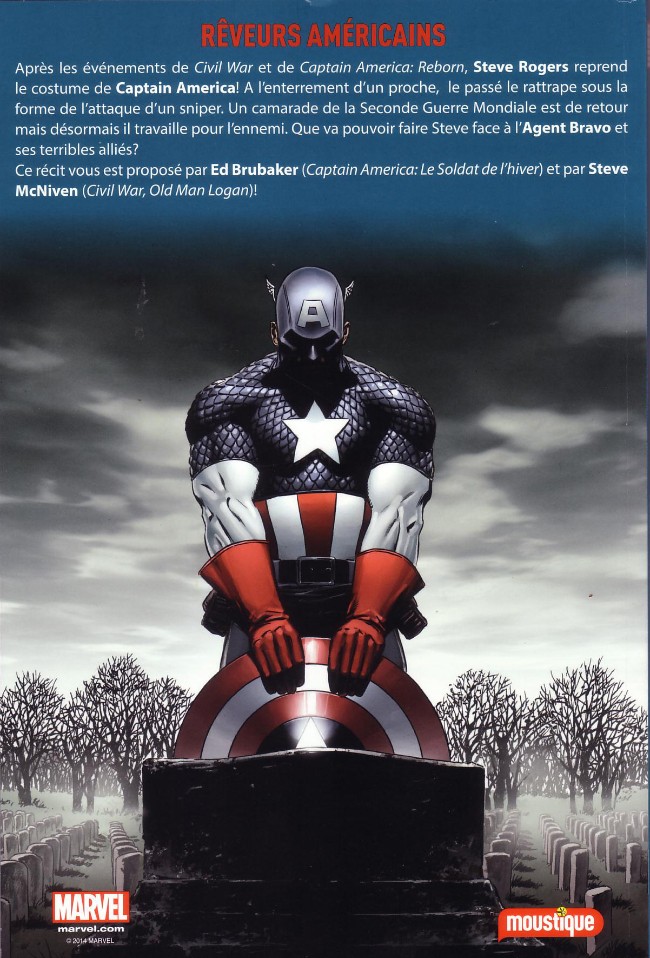 Verso de l'album Marvel Tome 2 Captain America : Rêveurs américains