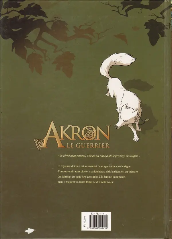 Verso de l'album Akron le guerrier Tome 1 Le Talisman des âmes