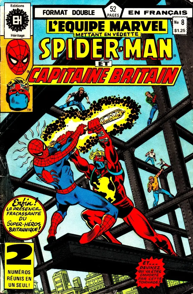 Couverture de l'album L'Équipe Marvel Tome 8 Spider-Man et Capitaine Britain