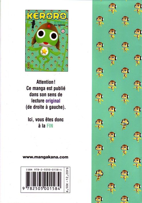 Verso de l'album Sergent Keroro 3