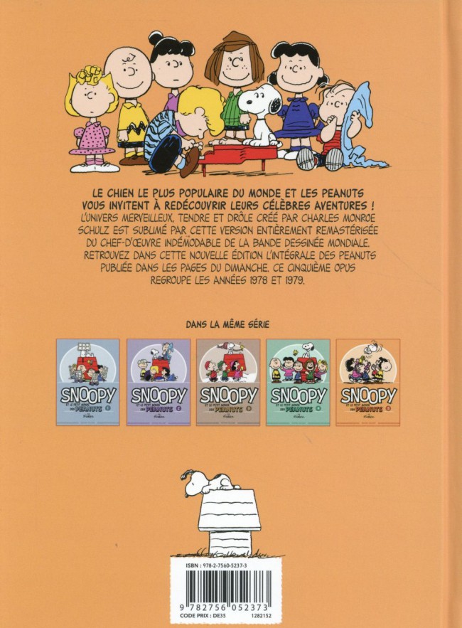 Verso de l'album Snoopy et le Petit Monde des Peanuts Tome 5