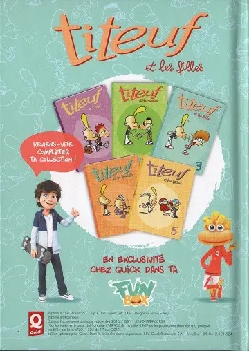 Verso de l'album Titeuf Tome 3 Titeuf et les filles