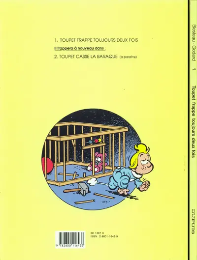Verso de l'album Toupet Tome 1 Toupet frappe toujours deux fois