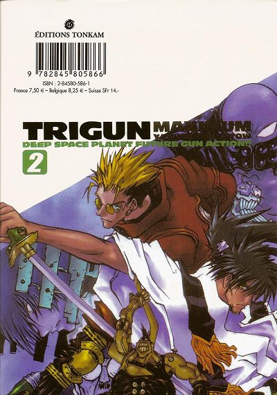 Verso de l'album Trigun maximum 2 Death Blue