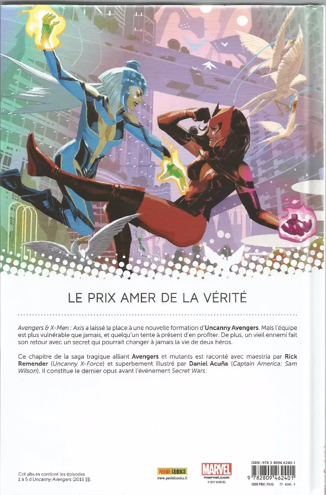 Verso de l'album Uncanny Avengers Tome 6 Contre-Evolution