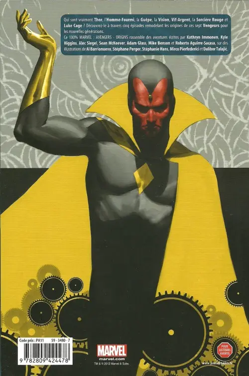 Verso de l'album Avengers Origins