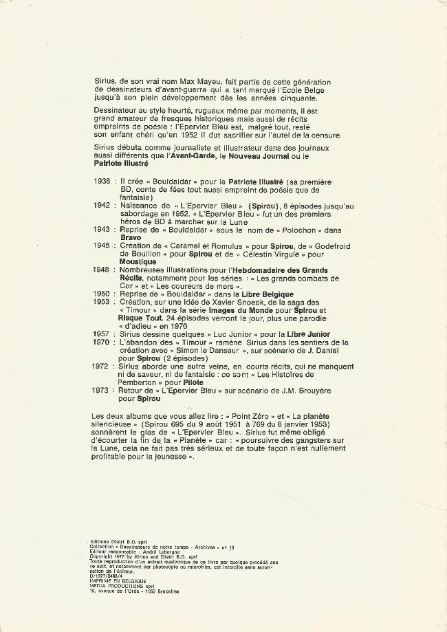 Verso de l'album L'Épervier bleu Tome 8 La Planète silencieuse