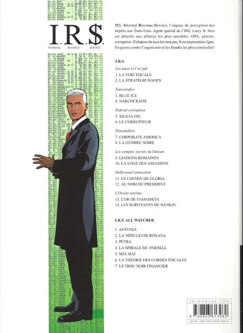 Verso de l'album I.R.$. Tome 1 la voie fiscale