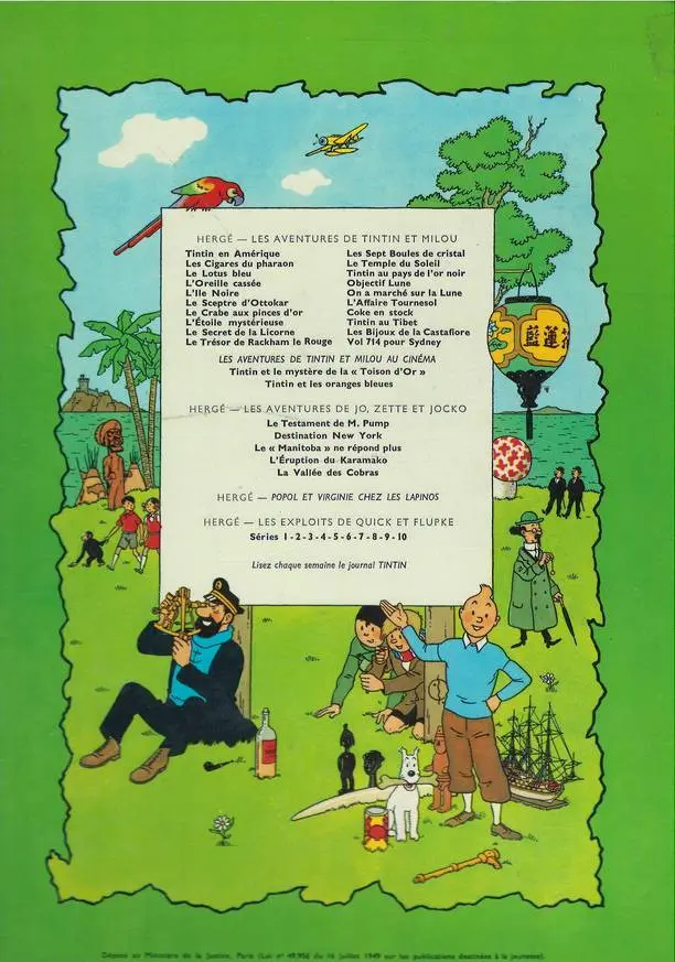 Verso de l'album Les Aventures de Jo, Zette et Jocko Tome 4 Le Rayon du Mystère 2e épisode, L'éruption du Karamako