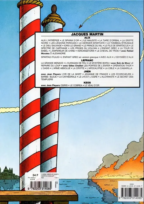 Verso de l'album Lefranc Tome 8 L'arme absolue