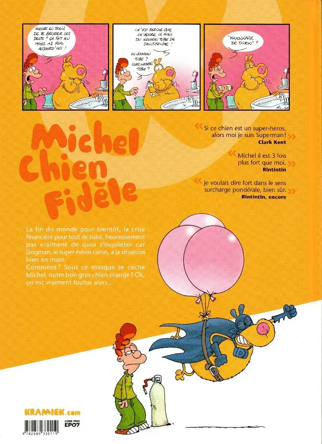 Verso de l'album Michel chien fidèle Tome 3 Michel chien fidèle sauve le monde