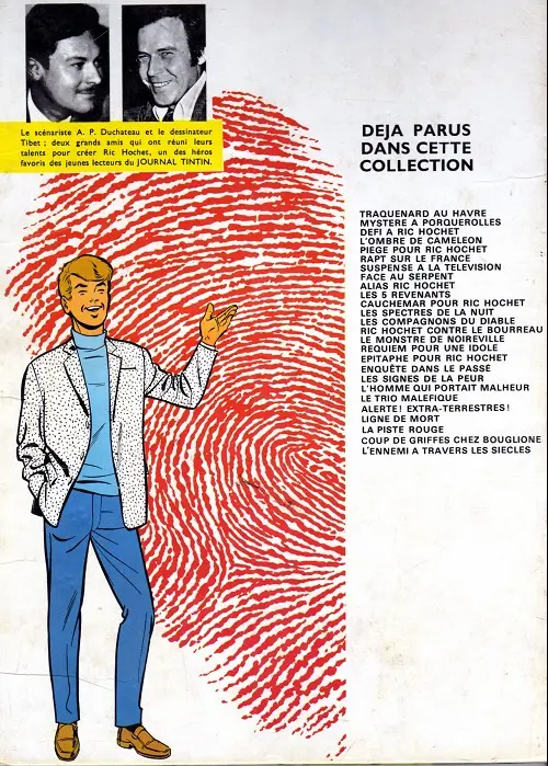 Verso de l'album Ric Hochet Tome 9 Alias Ric Hochet