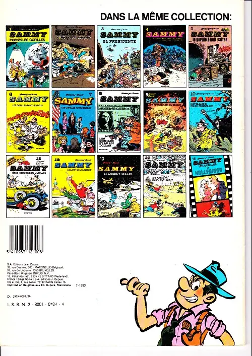 Verso de l'album Sammy Tome 5 Le gorille à huit pattes